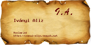 Iványi Aliz névjegykártya