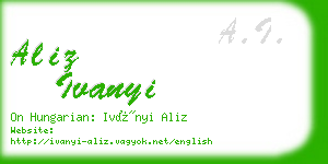 aliz ivanyi business card